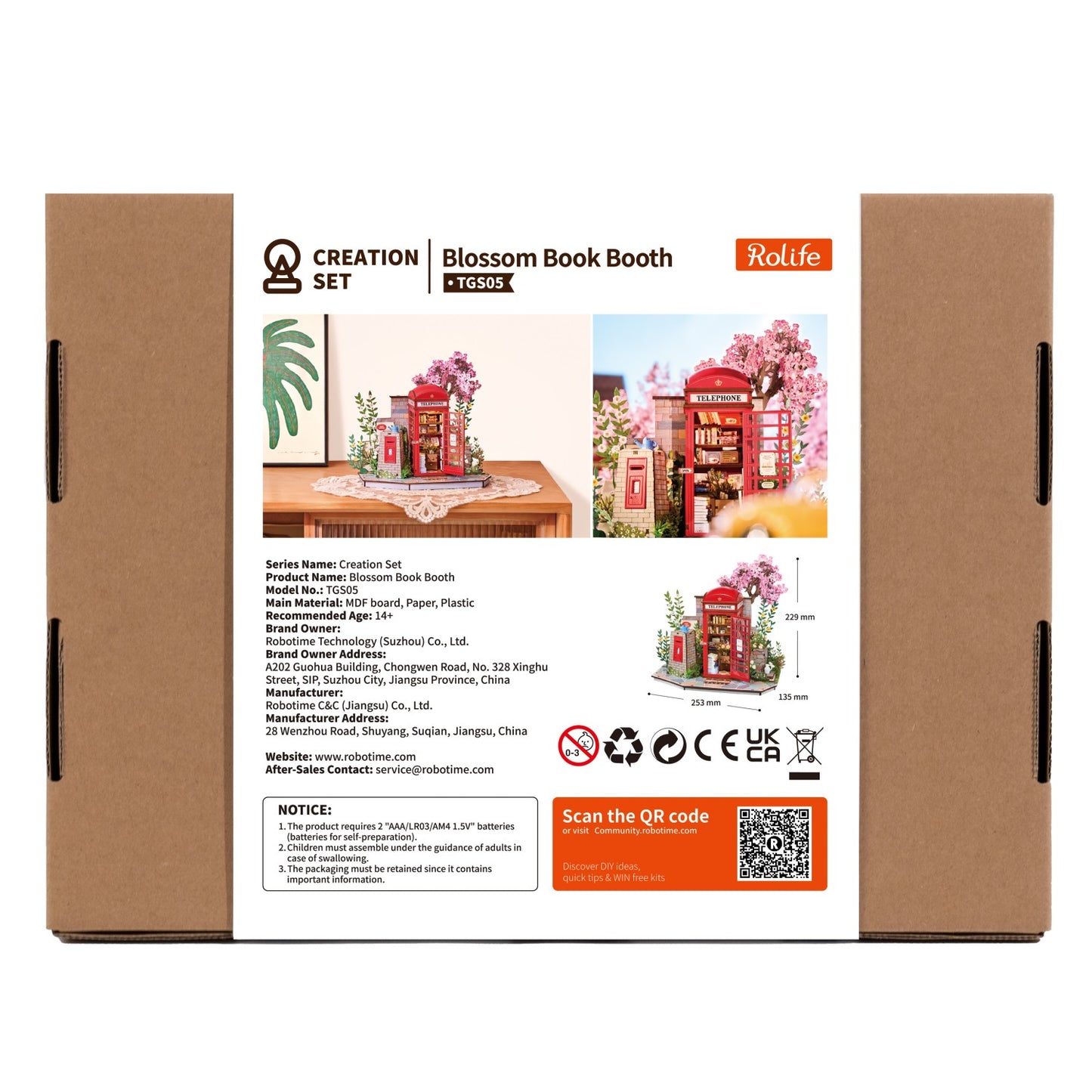 Rolife 3D-Holz-Puzzle "Blossom Book Booth"