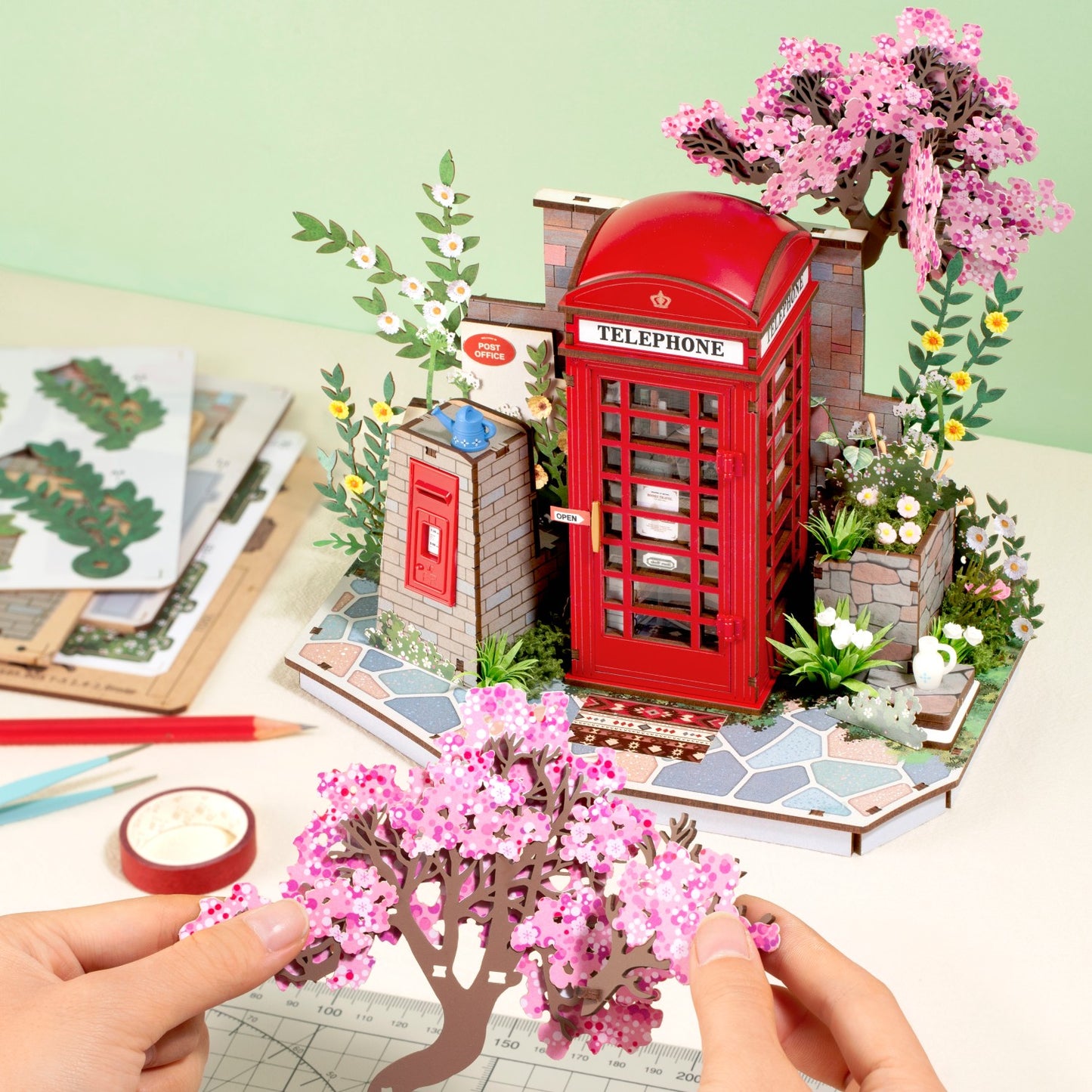 Rolife 3D-Holz-Puzzle "Blossom Book Booth"