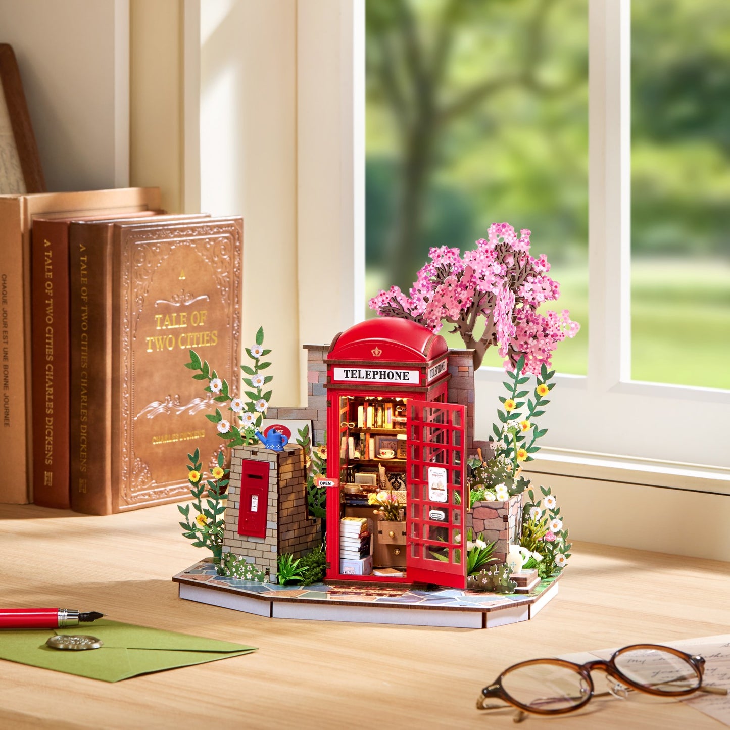 Rolife 3D-Holz-Puzzle "Blossom Book Booth"