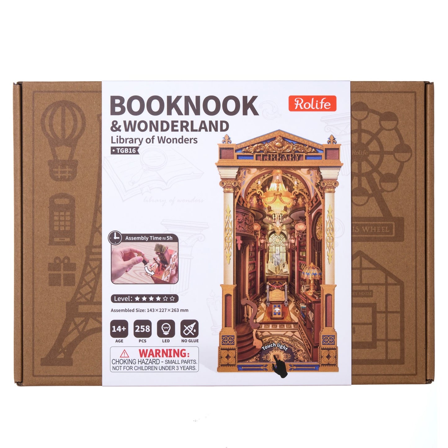 Rolife 3D-Holz-Puzzle Book Nook "Bibliothek der Wunder"