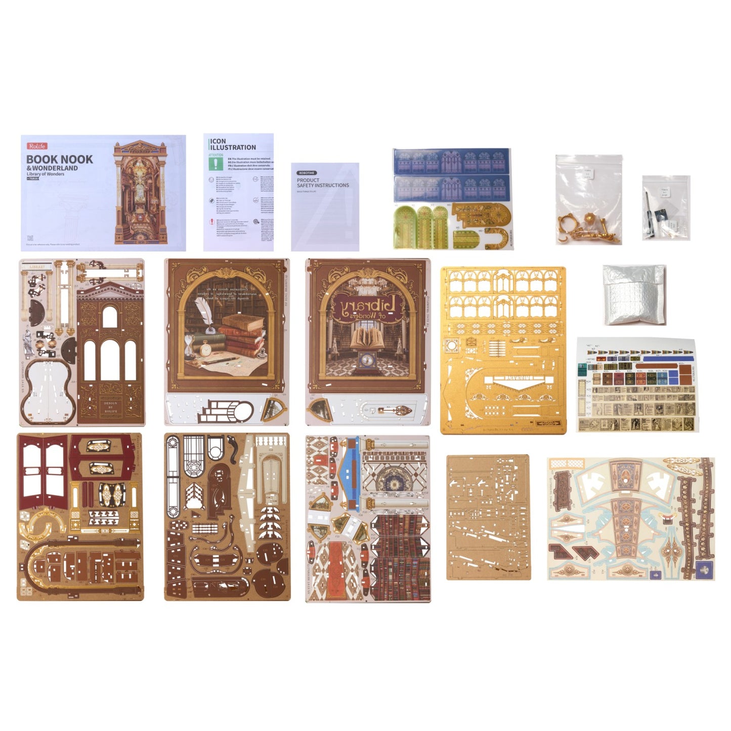 Rolife 3D-Holz-Puzzle Book Nook "Bibliothek der Wunder"