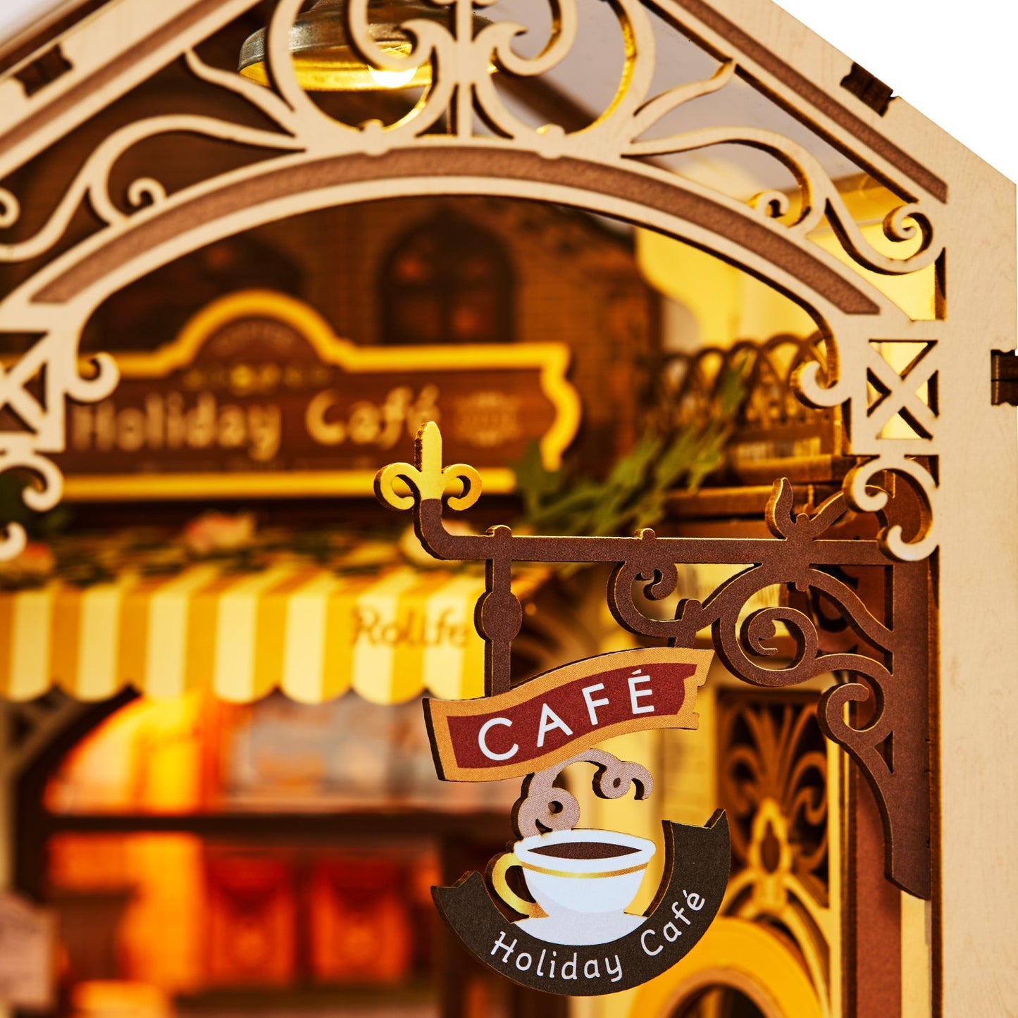 Rolife 3D-Holz-Puzzle Book Nook "Holiday Café"