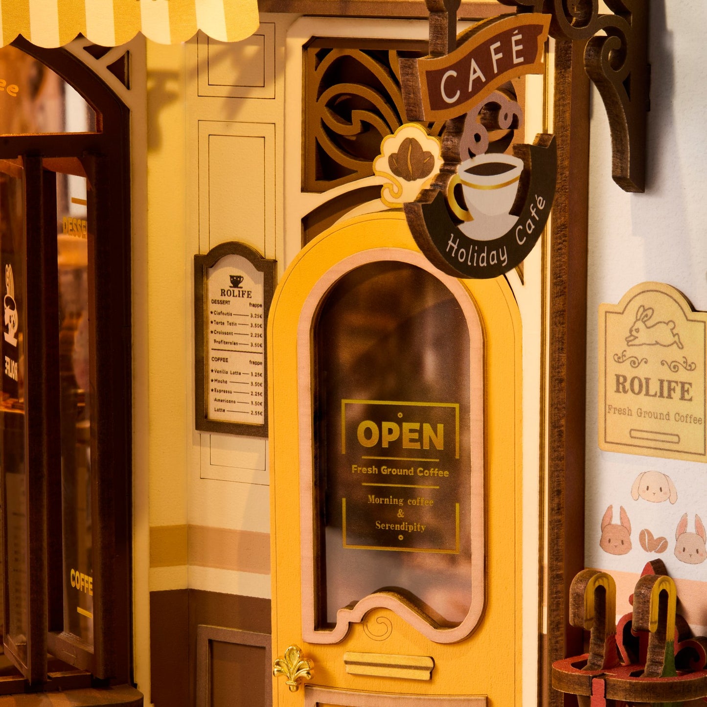 Rolife 3D-Holz-Puzzle Book Nook "Holiday Café"