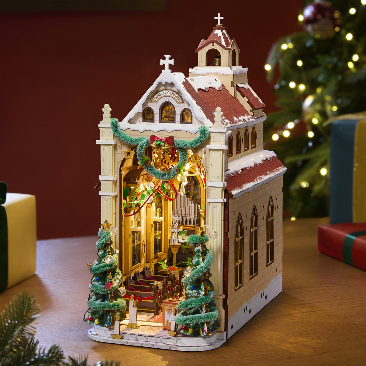 Rolife 3D-Holz-Puzzle Book Nook "Caroling Cathedral"