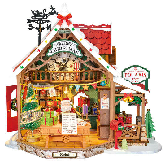 Rolife 3D-Holz-Puzzle DIY-Miniaturhaus "Polaris Post"