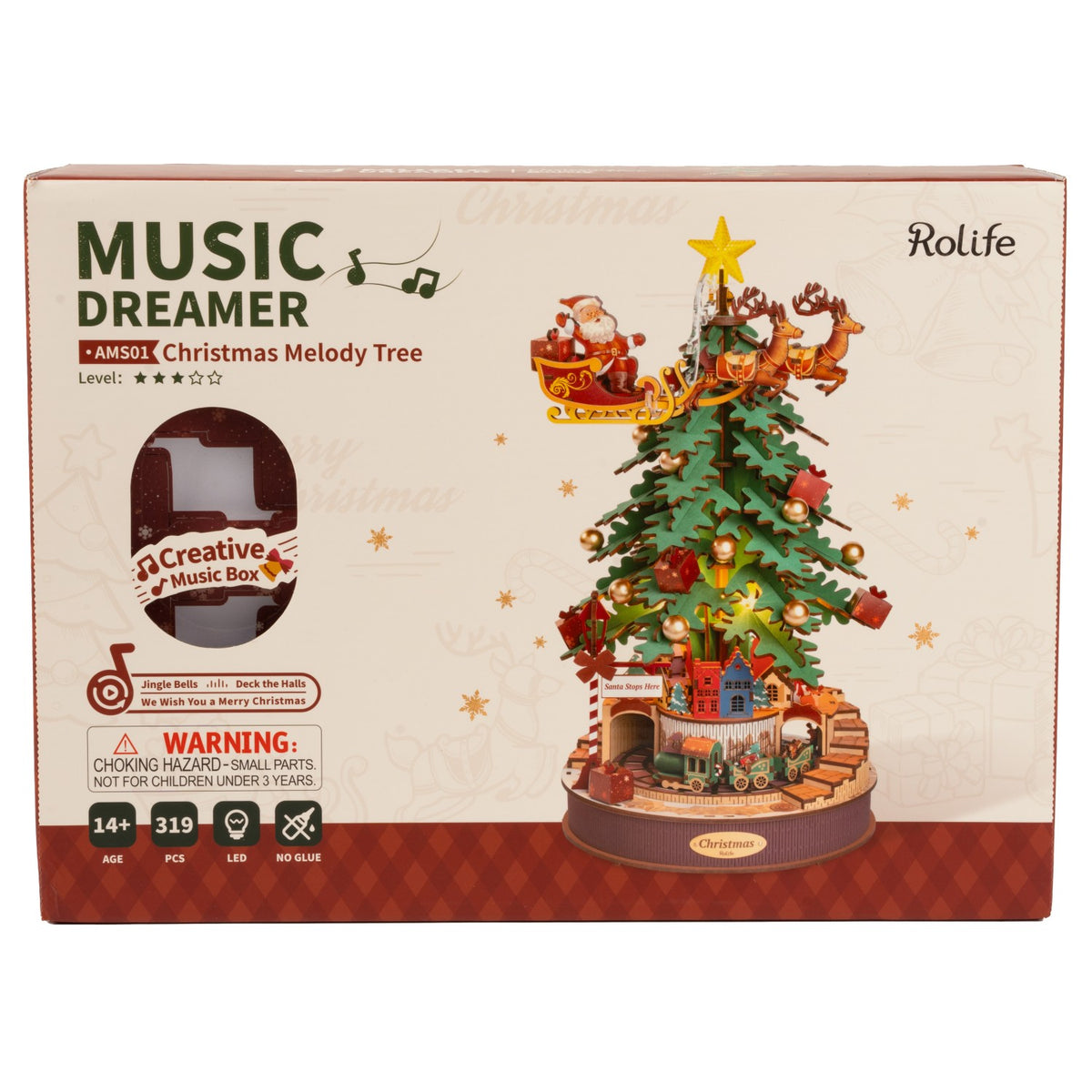 Rolife 3D-Holz-Puzzle Spieluhr Weihnachtsbaum