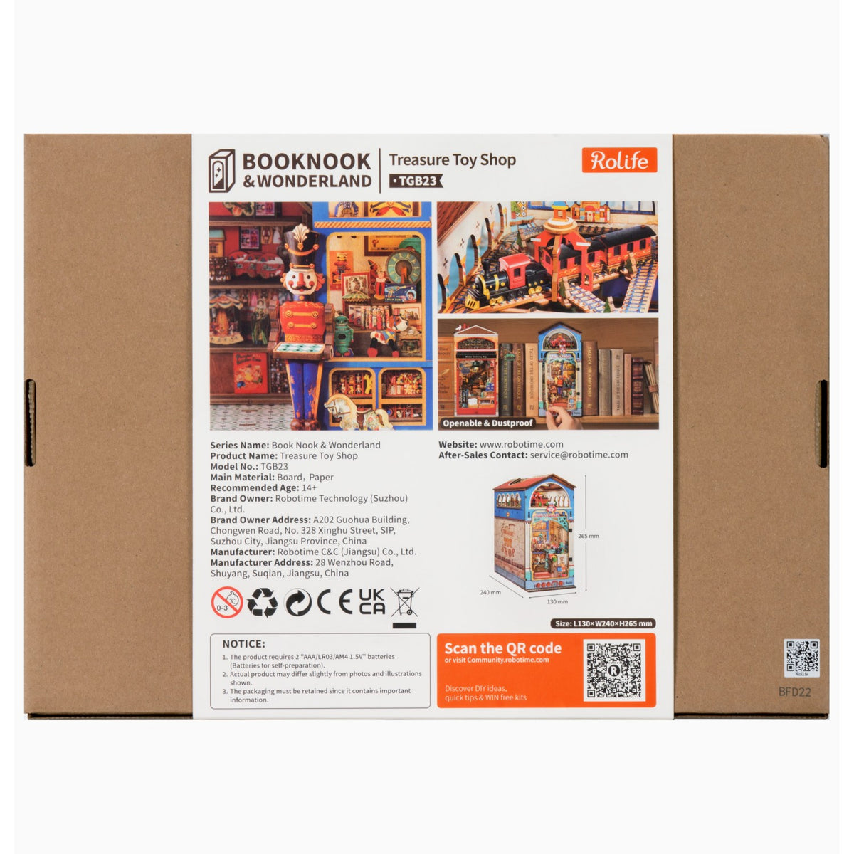 Rolife 3D-Holz-Puzzle Book Nook "Treasure Toy Shop"