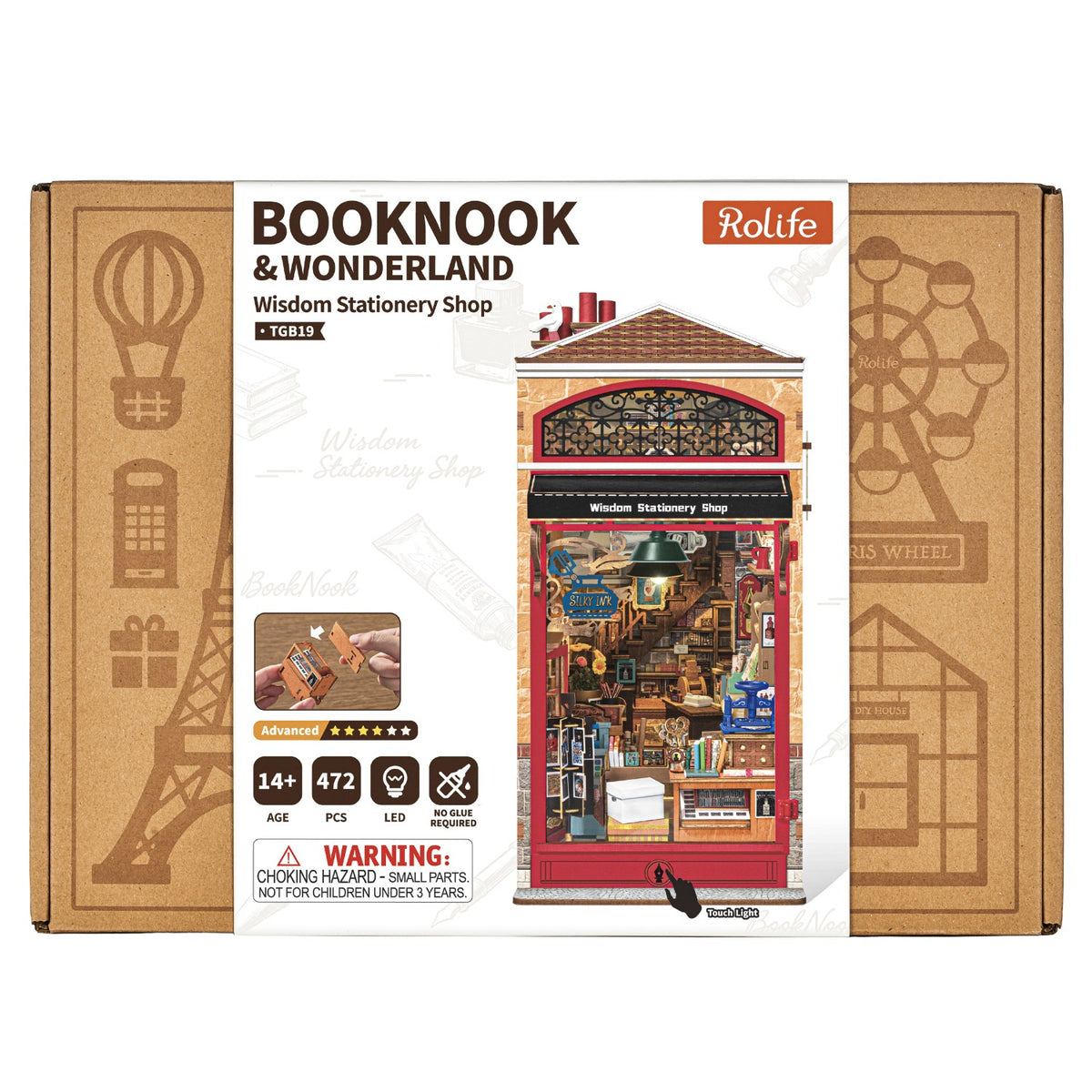 Rolife 3D-Holz-Puzzle Book Nook "Wisdom Stationery Shop"