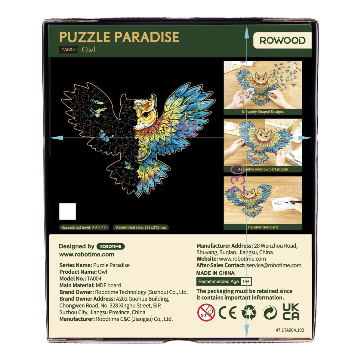 Rowood Holz-Puzzle Eule