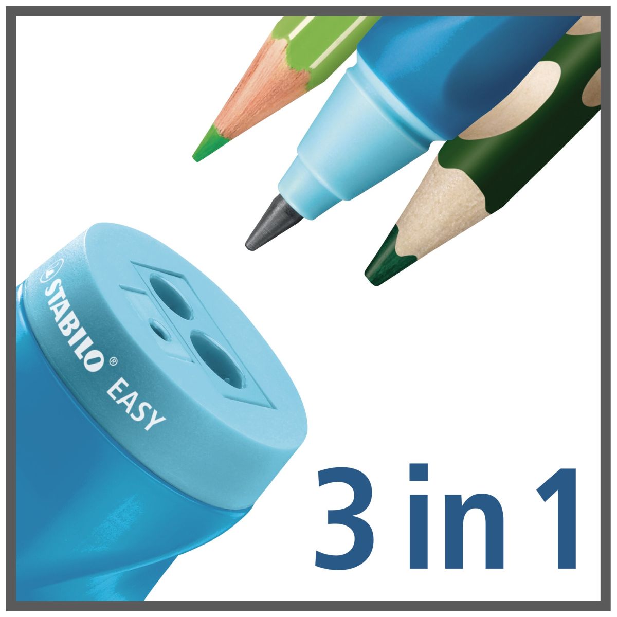 STABILO Bleistift EASYsharpener 3in1 Linkshänder / petrol