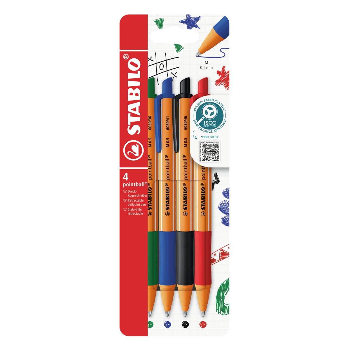 Stabilo Kugelschreiber PointBall 4er Pack