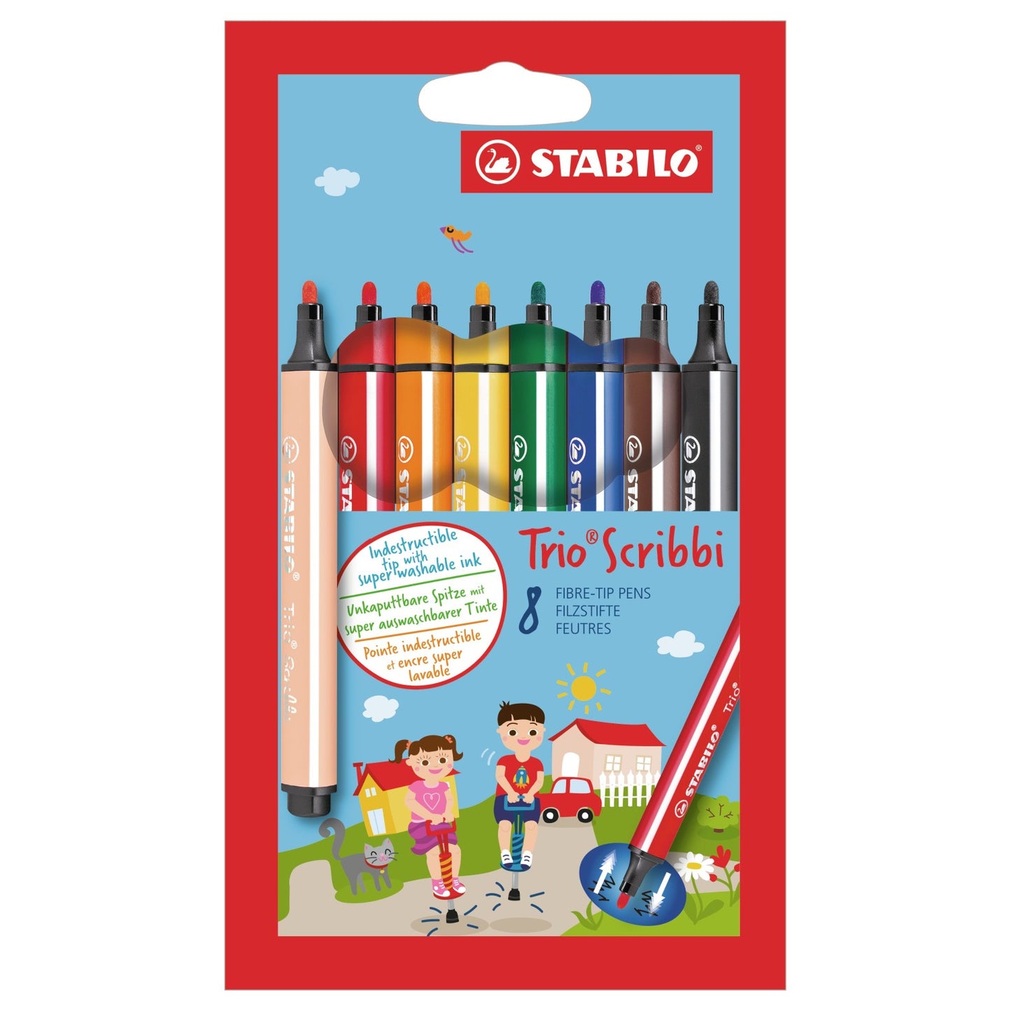 STABILO Filzstift Trio Scribbi 8er Kartonetui