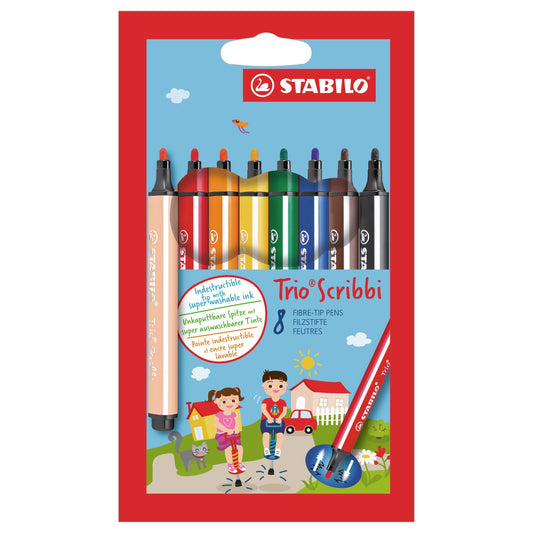 STABILO Filzstift Trio Scribbi 8er Kartonetui