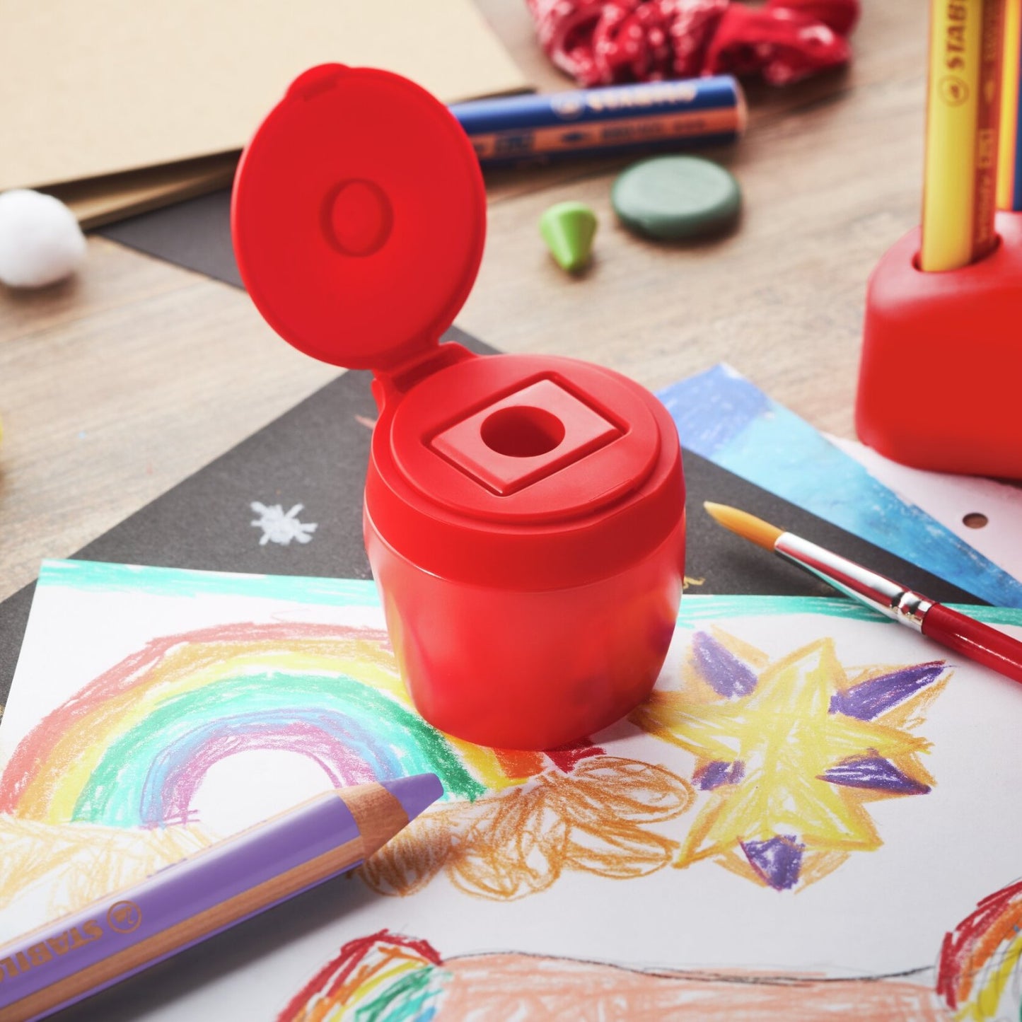 STABILO Woody 3 in 1 / Dosenspitzer / rot